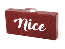 Load image into Gallery viewer, Naughty/Nice inlayed Galaxy Clutch
